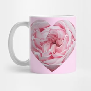 Delicate Pink Rose Flower Heart Mug